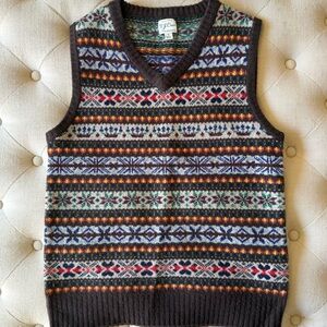 J. Crew 100% Lambswool Fair Isle Sweater Vest Men’s Small